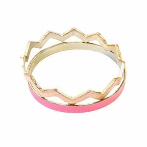 Set of 2 Pink Enamel Bangel Bracelets